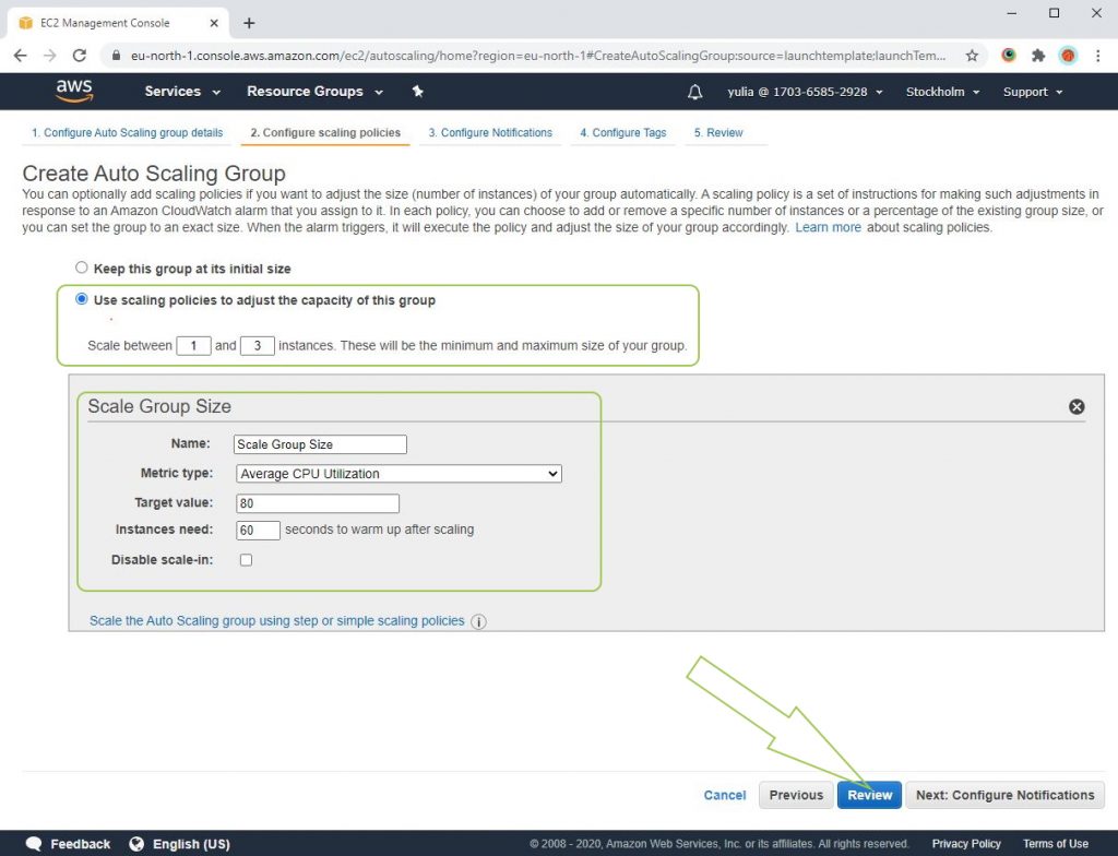 Configure_scaling_policies_WCS_Amazon_AWS_Marketplace_Balancer_AutoScaling_WebSocket_WebRTC