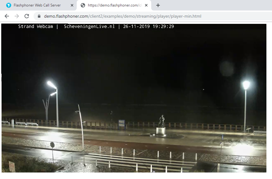 Player after clicking on play RTSP ipcams WebRTC